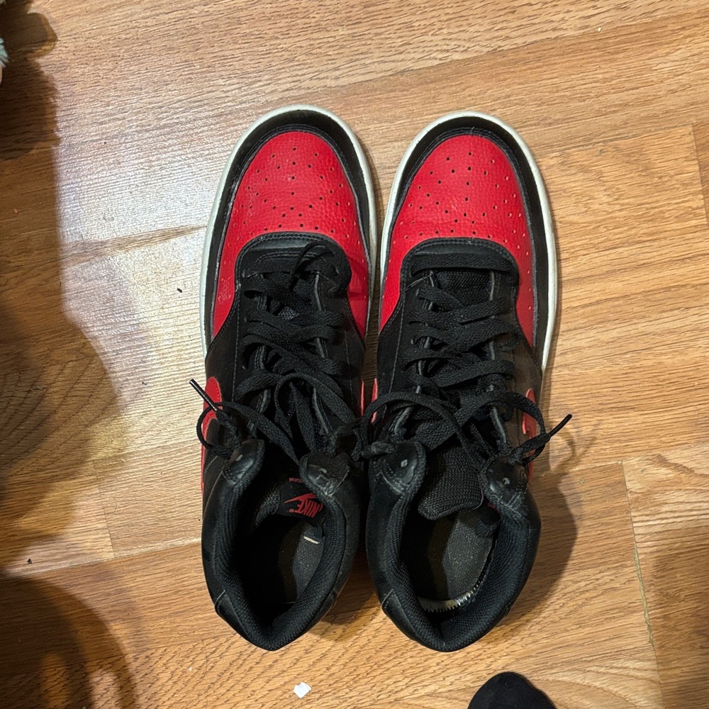 Men's Red and Black High-Top Sneakers